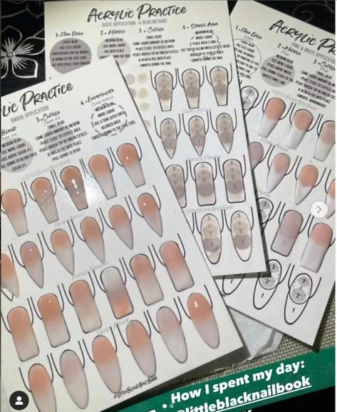 Acrylic Nails Practice Sheets, Nail Sheet Practice, Acrylic Practice Sheet, Nail Art Practice Sheet, Nail Info, Printable Nail Art Practice Sheet, Practice Nails, Nail Templates, Printable Nail Art