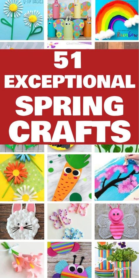 This contains: Spring crafts are a delightful way to celebrate the season of blooms and renewal 🌷. Create beautiful spring crafts for kids, like DIY flower wreaths, or explore spring crafts for adults, such as nature-inspired home decor. These easy spring crafts use materials like paper, paint, and fabric to bring the freshness of spring into your home. From spring-themed art projects to charming spring crafts for classrooms, there’s something for everyone to enjoy. Crafts For Preschoolers Spring, Spring Art For Elementary Students, Spring Crafts For 1st Grade, Spring Craft Ideas For Seniors, Spring Diy Crafts For Kids, Spring Crafts For Seniors Nursing Homes, Spring Prek Crafts, Crafts For Family Night, Spring Crafts For Kids Elementary