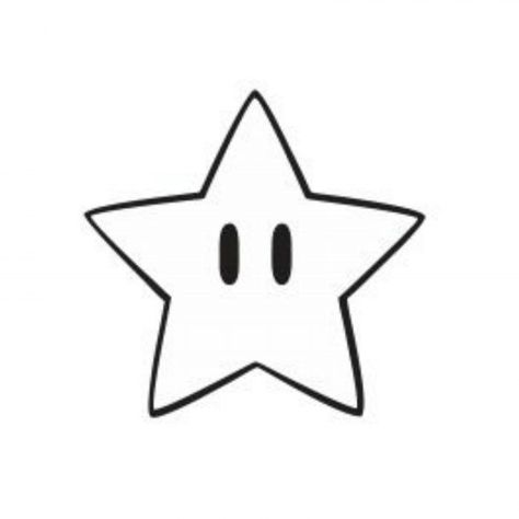 Mario Super Star Tattoo, Mario Star Drawing, Easy Y2k Drawings, Star With Eyes, Star From Mario, Mario Star Tattoo, Grunge Coloring Pages, Tattoo Ideas Grunge, Drawing Ideas Y2k