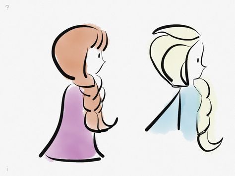 Elsa en Anna ~ Frozen. Snelle sketch, gemaakt op ipad Anna Frozen Tattoo, Elsa Tattoo, Anna Tattoo, Frozen Tattoo, Elsa Sister, Kirsten Bell, Love Is An Open Door, Petite Tattoos, Frozen Elsa And Anna