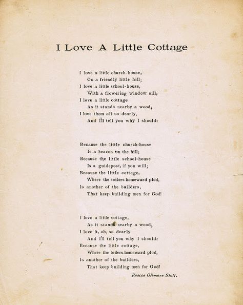 Antique Graphics Wednesday - Cottage Poem & Sheet Music - Knick of Time Housewarming Quotes, Housewarming Ideas, Vintage Style Home Decor, Childrens Poems, Vintage Style Home, English Country Cottage, Dough Bowls, Quaint Cottage, Country Antiques