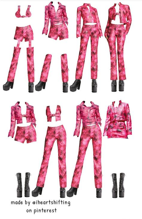 Kpop Dance Outfits, Kpop Shifting, Blackpink 5th Member Outfits, Korean Outfits Kpop, Outfit Kpop, Kpop Concert Outfit, Dress Design Drawing, Preformance Outfits, Tomboy Outfits