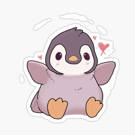 "Cute little penguin" Sticker by Jennaviveart | Redbubble Cute Penguin Stickers, Penguin Sticker, Pocket Printer, Preppy Stickers, Sticker Design Inspiration, Stickers Aesthetic, Disney Princess Fan Art, Penguin Love, Bullet Journal Lettering Ideas