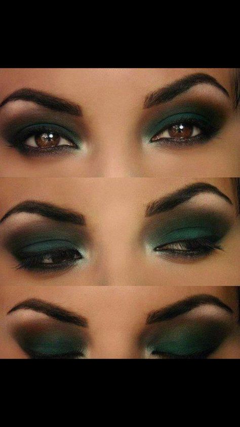 Beautiful eyes Green Smokey Eye, Smoky Eyes, Dramatic Makeup, Beauty Make-up, Makijaż Smokey Eye, Eye Makeup Designs, Green Eyeshadow, Masquerade Mask, Makeup For Green Eyes