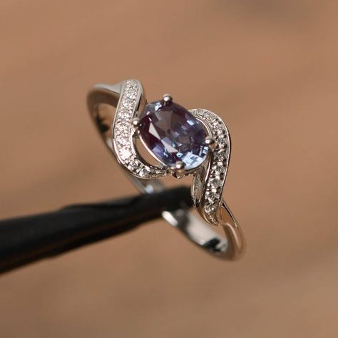 alexandrite ring alexandrite engagement ring June birthstone sterling silver ring oval cut gemstone Alexandrite Rings, Weddings Rings, Jewlery Rings, Music Note Necklace, Colored Diamond Jewelry, Elegant Rings, Alexandrite Jewelry, Alexandrite Engagement Ring, Music Jewelry