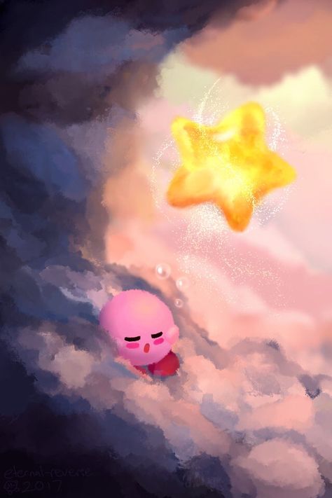 eternal-reverie.tumblr.com Kirby Wallpaper, Happy 25th Anniversary, Kirby Character, Kirby Art, Nintendo Art, Aesthetic Japan, In The Clouds, Video Game Art, Super Smash Bros