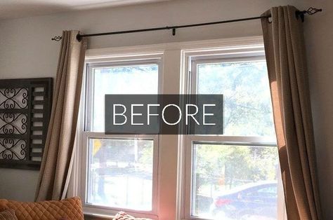 Your window will look that much better. Trust us. Large Kitchen Window Treatments, Large Window Decor, Picture Windows Living Room, Big Window Curtains, Large Windows Living Room, Big Windows Living Room, Country Farmhouse Living Room, Large Window Treatments, Large Window Curtains