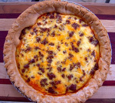 Three Cheese Sausage Quiche Mexican Quiche, Sausage Pie, Fruit Pie Recipe, Sausage Quiche, Delicious Quiche, Savory Pies, Plain Chicken, Cheese Sausage, Pie Shell