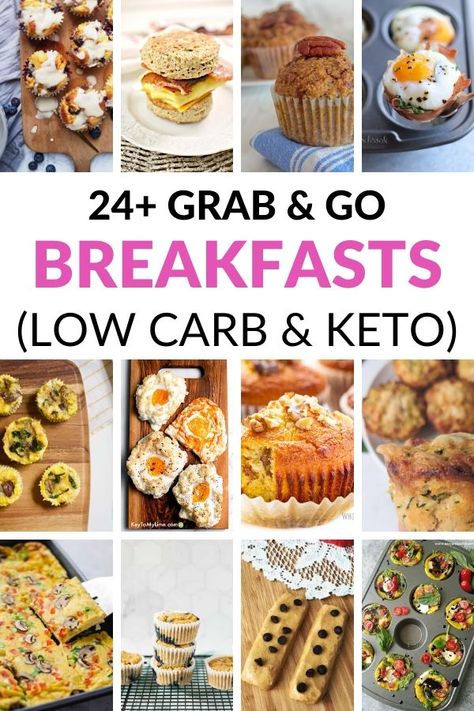 We've found the best grab and go low carb breakfast ideas that you'll love! Not only are they delicious, but they'll fit into a low-carb lifestyle as well! Enjoy these muffins, casseroles, cinnamon rolls, and more -- they're all super easy to meal prep and delicious! #LowCarbBreakfasts #KetoBreakfasts #GrabandGoBreakfasts Low Carb Grab And Go, Grab And Go Breakfast Ideas, Best Keto Breakfast, Eggs For Breakfast, Grab And Go Breakfast, Diet Breakfast Recipes, Low Carb Breakfast Recipes, Fat Foods, Delicious Breakfast Recipes