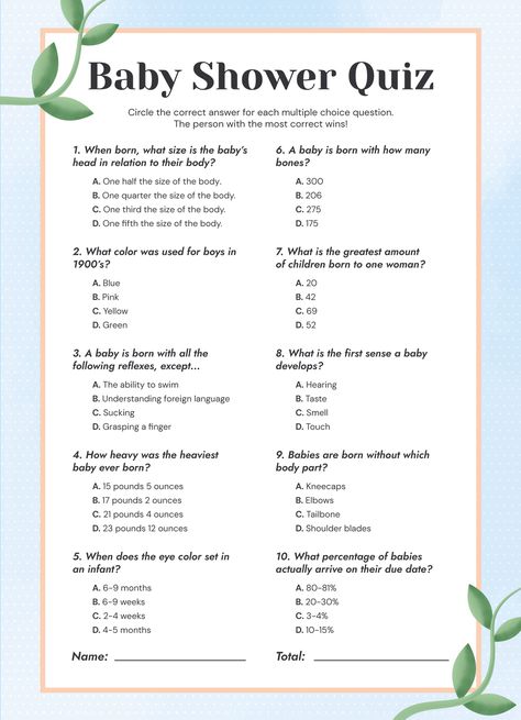 Baby Shower Quiz Free Google Docs Template Baby Shower Questions, Couple Quiz, Baby Quiz, Baby Shower Quiz, School Quiz, Couples Quiz, Free Printable Baby Shower Games, Body Bones, Funny Baby Shower Games