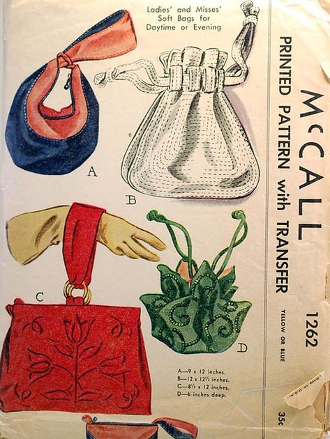 Vintage Vogue Sewing Patterns, Vogue Sewing, Vogue Sewing Patterns, Handbag Pattern, Set Patterns, Mccalls Patterns, Old Fashion, Bag Patterns To Sew, Vintage Bag