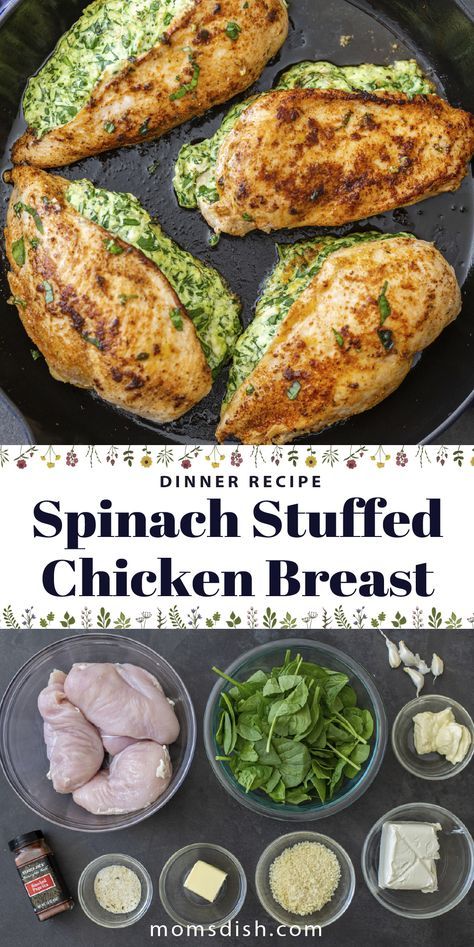 Spinach Stuffed Chicken Breast Recipes, Spinach Stuffed Chicken Breast, Stuffed Chicken Breast Spinach, Stuffed Chicken Breasts, Chicken Breast Recipes Baked, Stuffed Chicken Breast, Cheese Stuffed Chicken, Chicken Breast Recipes Easy, Food Appetizers