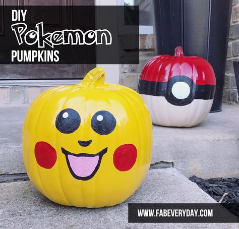 Easy DIY Pokemon Pumpkins Pikachu Pumpkin Carving, Pokemon Pumpkin Carving, Pikachu Pumpkin, Diy Pikachu, Scary Pokemon, Spiderman Pumpkin, Pokemon Pumpkin, Easy Pokemon, Diy Pokemon