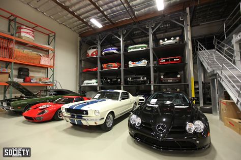 One day we will need this for all of Nicole's mini-cars. Car Collection Garage, Mancave Garage, Garage Pictures, Underground Garage, Garage Loft, Cool Garages, Ultimate Garage, Dream Car Garage, Luxury Garage