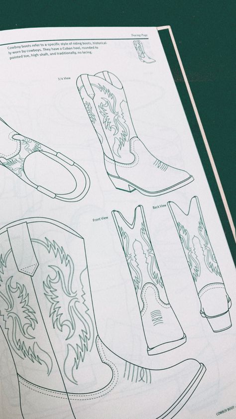 Cowboy Boot Stitching Pattern, Cowboy Boot Design Drawing, How To Draw Cowboy Boots Step By Step, Boot Stitch Pattern, Cowboy Boot Sketch, Cowboy Boot Design, Cowboy Boot Drawing, Cowboy Boot Pattern, Cowboy Boots Illustration