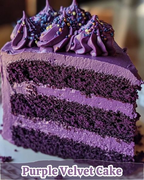 Purple Frosting Cake, Dark Purple Cake, Purple Velvet Cake, Purple Velvet Cakes, White Chocolate Cream Cheese Frosting, White Chocolate Cream, Chocolate Cream Cheese Frosting, Velvet Cake Recipes, Purple Cakes