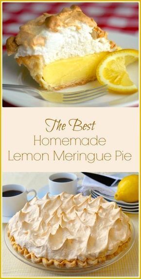 Homemade Lemon Meringue Pie, Meringue Recept, Fluffy Meringue, Lemon Meringue Pie Easy, Lemon Meringue Pie Recipe, Meringue Pie Recipes, Lemon Filling, Lemon Meringue Pie, Oreo Dessert