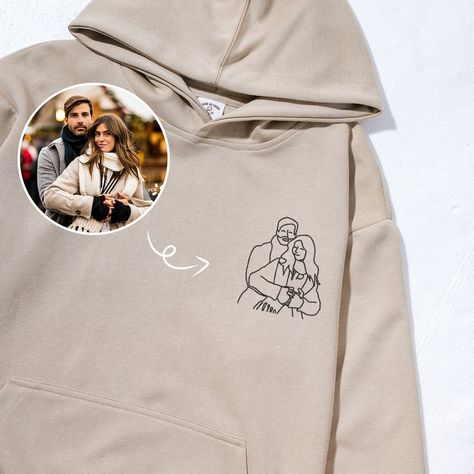 Bring your treasured moments to life with our "Family Couple Photo Outline Hoodie" by wmyphotolink. These personalized Unisex Hoodie, crafted meticulously with couple photo outlines, take 'custom' to a whole new level. Celebrate the art of embroidery with the finesse of our Personalized Embroidered detailing, adding a unique twist to your wardrobe. This piece not only encapsulates your precious memories but also doubles as a thoughtful and memorial gift for birthdays or any occasion. Embrace the Personalized Long Sleeve Hoodie For Gift, Customizable Hooded Hoodie As Gift, Customizable Hooded Hoodie For Gift, Fall Gift Hooded Sweatshirt, Hooded Fall Sweatshirt Gift, Fall Hooded Sweatshirt, Casual Personalized Hooded Hoodie, Cotton Hooded Hoodie For Gift, Cotton Hooded Hoodie As Gift