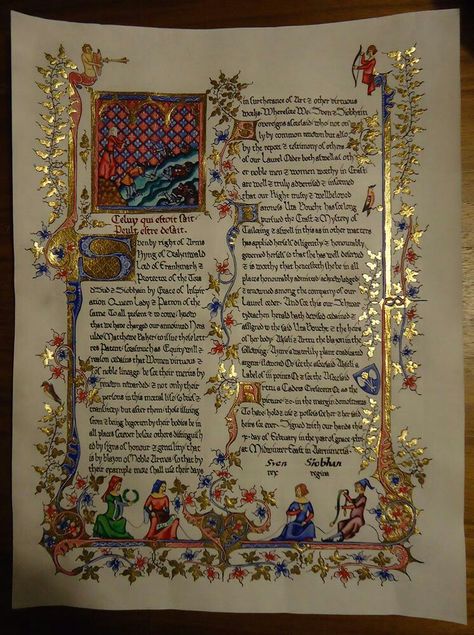 Manuscripts Aesthetic, Illuminated Manuscript Art Project, Medieval Book Illustration, Epical Glory, Manuscript Aesthetic, Illuminated Manuscript Borders, Medieval Journal, Medieval Writing, Medieval Illuminated Manuscript