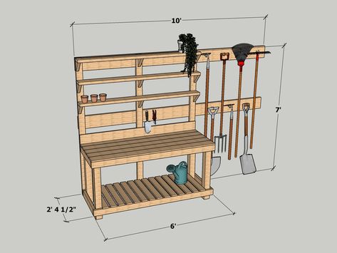 Plans for Potting Bench DIY Potting Bench Plans Easy to Make & Instant PDF Download - Etsy Gardening Work Bench, Diy Garden Table Potting Benches, Garage Potting Station, Garden Work Bench Potting Station, Potting Station Diy, Outdoor Potting Bench Ideas, Diy Potting Table, Potting Benches Diy, Potting Bench With Sink