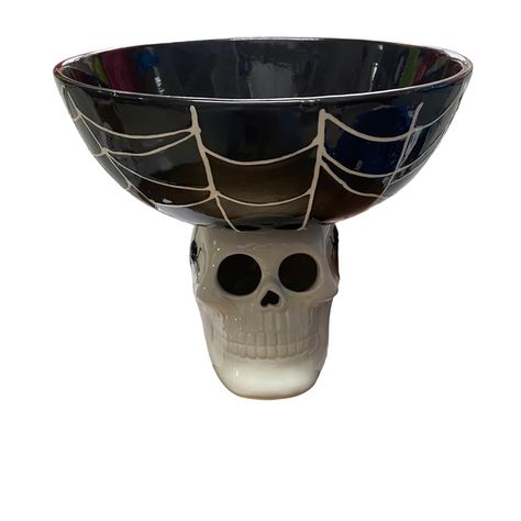 Nwt Mr.Halloween Skull Candy Bowl. Hand-Painted. Battery Operated For Use Of Lights. Ceramic Skull Bowl, White Ceramic Pumpkins, Magic Decorations, Xmas Candles, Pumpkin Planter, Spooky Halloween Decorations, Pumpkin Halloween Decorations, Decor Bundle, Candy Bowl