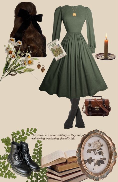 an outfit inspired by anne from anne with an e 🕊 Anne With An E Fashion Aesthetic, 1800 Inspired Outfit, Anne With An E Wardrobe, Outfits Inspired By Enola Holmes, Anne Shirley Inspired Outfits, Anne With An E Dress Aesthetic, Enola Holmes Clothing Style, Anne Of Green Gables Outfit Inspiration, Anne Shirley Outfit Inspiration