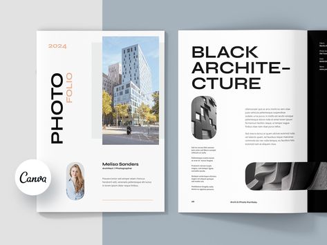 Portfolio Template Architecture, Portfolio Creative Design, Booklet Inspiration, Canva Portfolio, Portfolio D'architecture, Portfolio Cover Design, Template Editing, Portfolio Creative, Portfolio Booklet