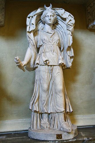 Greek Selene Statue Selene Greek Mythology, Luna Goddess, Greek Mythology Statue, Cosmic Egg, Greek Pantheon, Roman Statue, Goddess Sculpture, Greek Statues, Roman Gods