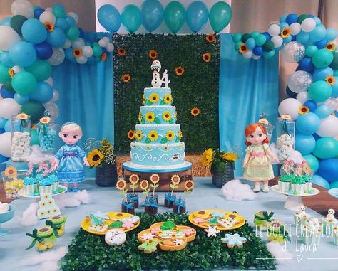 Frozen Fever Party Birthday Party Ideas | Photo 3 of 19 | Catch My Party Anna Theme Birthday Party, Elsa Summer Birthday Party, Anna Birthday Party Ideas, Frozen Anna Birthday Party, Frozen 2 Birthday Party Ideas, Frozen Fever Birthday Party, Snow Birthday Party, Frozen Tea Party, Frozen Fever Birthday