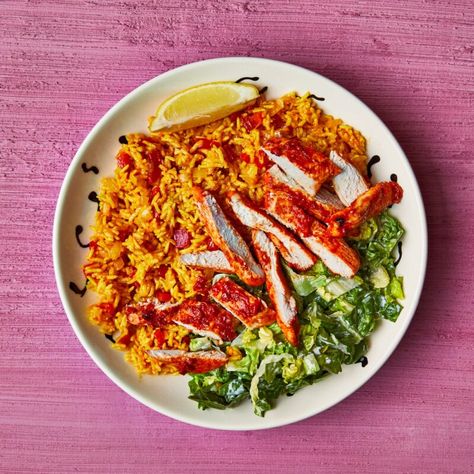 Peri Peri Chicken Recipe With Spicy Rice And Salad | Gousto Blog Peri Peri Chicken Salad, Peri Chicken Recipe, Peri Peri Chicken Recipe, Gousto Recipes, Rice And Salad, Rice Salad Recipes, Quick And Easy Dinner Ideas, Peri Chicken, Low Fat Dinner