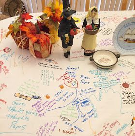 Thanksgiving Tablecloth Tradition, Thanksgiving Table Cloth Tradition, Family Tablecloth, Handprint Tablecloth, Thanksgiving Table Cloth, Signature Tablecloth, Memory Ideas, Thanksgiving Tablecloth, Thanksgiving Craft