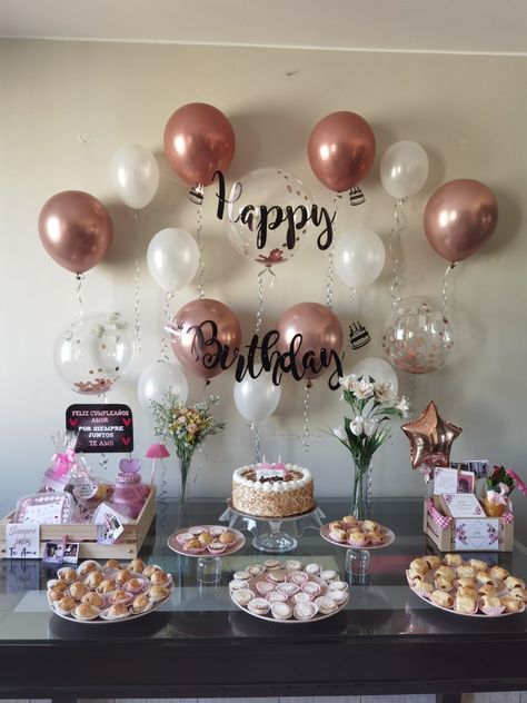 18th Birthday Decorations At Home, Simple Birthday Decoration At Home Ideas, Birthday Diy Decorations, Birthday Decoration Ideas At Home, Birthday Decoration Ideas, Adult Birthday Decorations, Small Birthday Parties, Surprise Birthday Decorations, 18th Birthday Party Themes