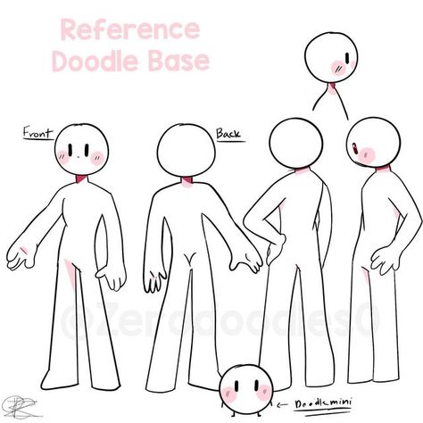 Pfp Ych Base, Pinterest Art Base, How To Draw A Base, Simple Character Sketch, Chibi Base Pose Reference Standing, Simple Character Base, Cute Oc Base, Simple Body Tutorial, Yn Drawing