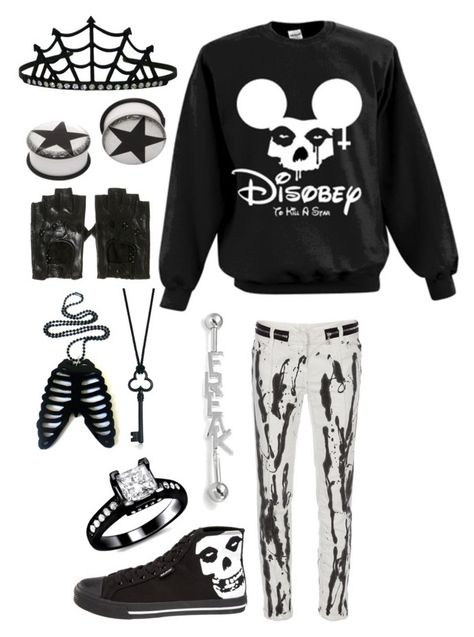 "What's With All The Spiders? Catching Things & Eating Their Insides" by priceless-and-dashing-fo-rev-er ❤ liked on Polyvore Cute Emo Outfits, Goth Disney, Pastel Goth Outfits, Goth Outfit, Band Outfits, Scene Outfits, Karakter Disney, Rock Outfit, Emo Outfits