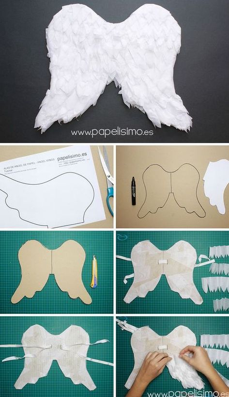 asa Wing Template Free Printable, How To Make Angel Wings For Costume, Boy Angel Costume, How To Make Angel Wings, Angel Costume Ideas, Angel Crafts For Kids, Angel Wings Diy, Wings Template, Angel Costume Diy