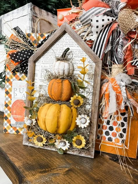 Fall Greetings, Crafts 2024, Fall Crafts For Adults, Fall Crafting, Vintage Booth, Flour Sacks, Fall Wood Crafts, Fall Pumpkin Crafts, Fall Decor Diy Crafts