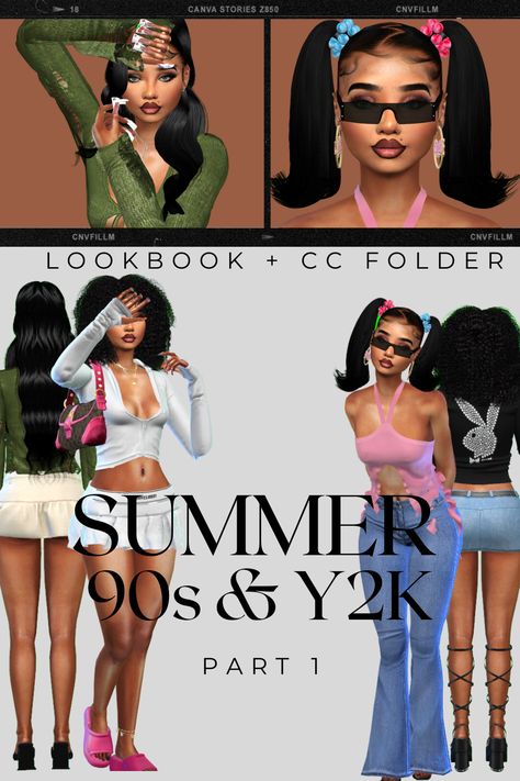 Y2k Lookbook, Sims 4 College, Sims 4 Y2k, Sims 4 Tsr, Cc Folder, Sims 4 Family, 5 Outfits, Play Sims 4, Y2k Hairstyles