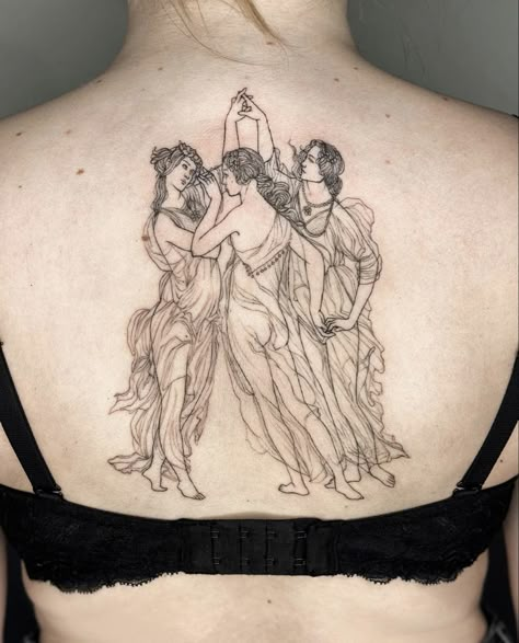 Grace Tattoos, 3 Graces, Statue Tattoo, Sick Tattoo, Tattoos Inspiration, Stick N Poke, Cute Tiny Tattoos, Poke Tattoo, Tattoo Project