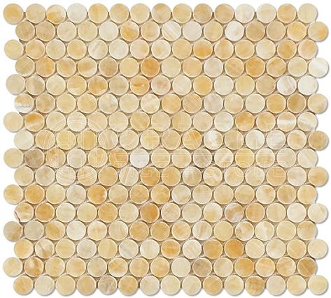 Honey Onyx Penny Round Mosaic Tile, Polished - - Amazon.com Onyx Tile, Penny Round Mosaic, Round Mosaic, Penny Tile, Penny Round, Onyx Marble, Decorative Mouldings, California Design, Stone Tile