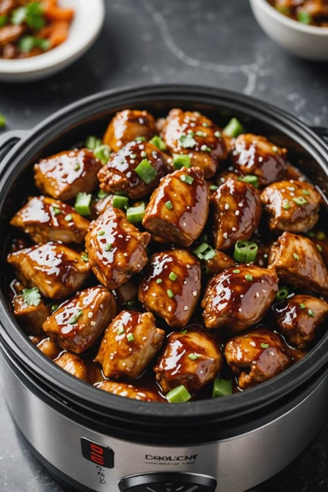 A photo of a  Teriyaki Chicken a crockpot chinese recipes Recipes For Crockpot, Crockpot Chinese, Teriyaki Chicken Bowl, Teriyaki Chicken Recipe, Teriyaki Chicken Crock Pot, Teriyaki Chicken And Rice, Slow Cooker Teriyaki Chicken, Slow Cooker Teriyaki, Asian Chicken Recipes