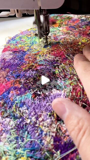 JPR_Stitch (Dr. Jack Roberts) on Instagram: "One of the big benefits of working with scrap threads is that if I find a big ‘hole’ or area that needs filling, I can stitch in some more of the scrap threads. Here you can see me filling in a gap before over stitching the area with different coloured thread (such as violet, green, blue and yellow) to blend this additional area into the scrap threads already stitched down. For those of you wondering what on earth I am doing - I try very hard to have a zero-waste practice – part of this is that I save all off cuts and spare threads. When I have a critical mass, I then re-integrate these scraps into artworks – which is what I am working on here. #stitch #zerowaste #scrapthread" Scrap Thread Ideas, Boro Stitching, I Try, See Me, Blue And Yellow, Embroidery Thread, Beck, Zero Waste, On Earth