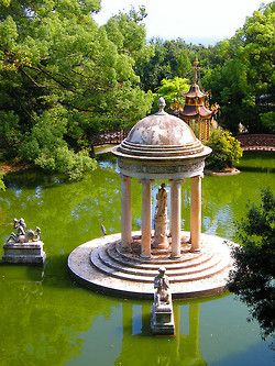 visitheworld:      Tempio di Diana at Villa Durazzo-Pallavicini in Genova, Italy (by Mc Glen). Genova Italy, Genoa, Dream Garden, Landscape Architecture, Water Features, Beautiful World, Travel Fun, In The Middle, Beautiful Gardens