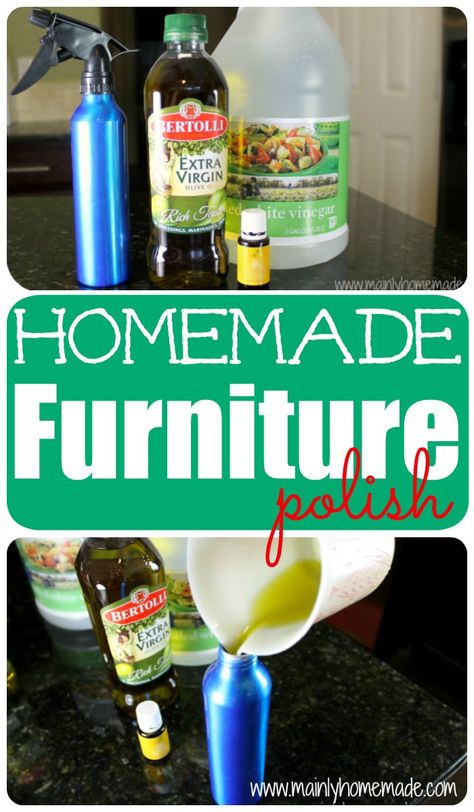 Homemade Furniture Polish, Diy Furniture Polish, Dusting Spray, Homemade Furniture, Wood Cleaner, Natural Furniture, Furniture Cleaner, Homemade Cleaning Solutions, Furniture Polish