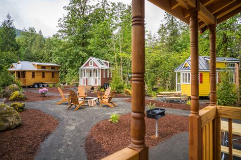 Tiny House Villages: What the Mt. Hood Village in Portland and University Research Reveal About the Movement : dornob- 10/31/16 Small House Pictures, Tiny House Wood Stove, Tiny House Hotel, Tiny House Rentals, Tumbleweed Tiny Homes, Tiny House Vacation, Tiny House Big Living, Tiny House Company, Tiny House Village