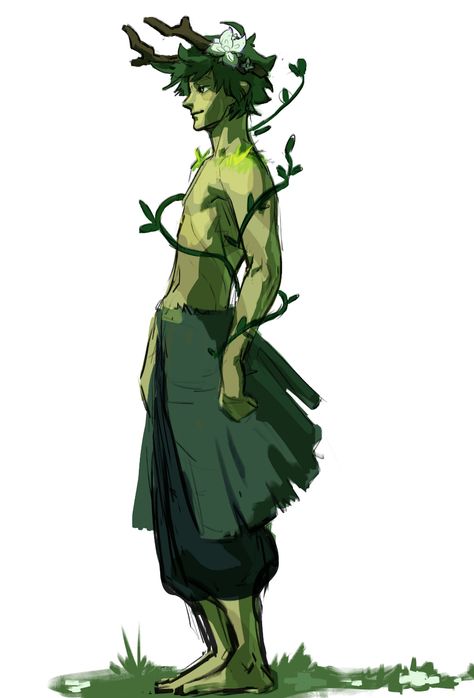 ArtStation - 072, Seppe Waem Plant Elemental Character, Tree Dryad Character Design, Wild Magic Sorcerer Character Art, Plant Oc Male, Plant Character Design Male, Tree Person Character Design, Male Dryad Art, Male Gardener Aesthetic, Druid Character Design Male