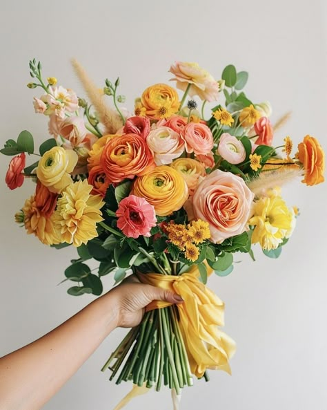 Bright Summer Bouquet, Dreamy Bouquet, Nosegay Bouquet, Colorful Floral Arrangement, Homecoming Flowers, Yellow Wedding Flowers, Boquette Flowers, Hand Bouquet, Nothing But Flowers