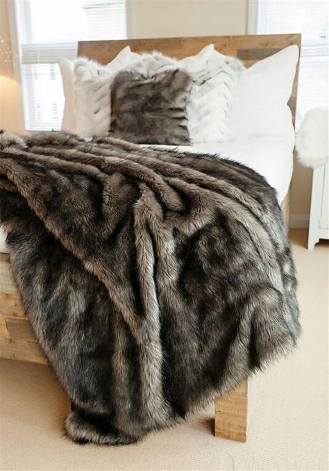 Viking Home Decor, Wolf Decor, Viking Decor, Fur Bedding, Oversized Throw Blanket, Faux Fur Throw Blanket, Fabulous Furs, Faux Fur Blanket, Fur Throw Blanket