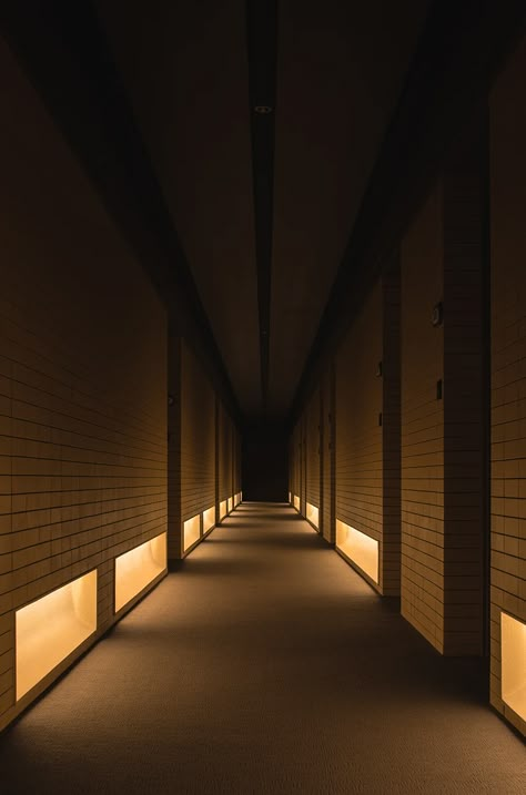 ARCHETYPE design organization adds mustard yellow tiles to this hotel Traditional Chinese Interior, Hotel Corridor, Chinese Interior, Corridor Lighting, Yellow Tile, Space Photography, Hotel Amenities, Bauhaus Style, Architectural Lighting