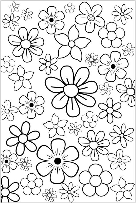 Discover your next coloring adventure! Click the link above to explore a world of coloring pages and let your creativity shine! 😀🙃 Colouring Pages Simple, Simple Adult Coloring Pages, Simple Colouring Pages, Picnic Coloring Pages, Simple Flower Coloring Pages, Fun Colouring Pages, Flower Colouring Pages, Simple Floral Pattern, Flowers Coloring Pages