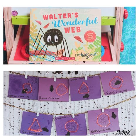 Book Week Preschool, Walters Wonderful Web, Walter's Wonderful Web Activities, Kindergarden Art, Preschool Set Up, Daycare Themes, Spider Theme, Shape Activities Preschool, Cute Story